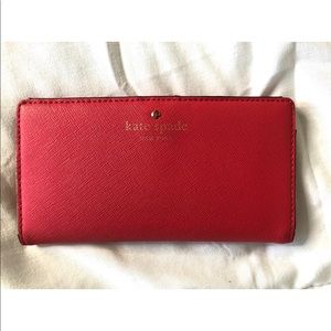 Kate Spade Hot Pink Wallet W/Polka Dots Inside
